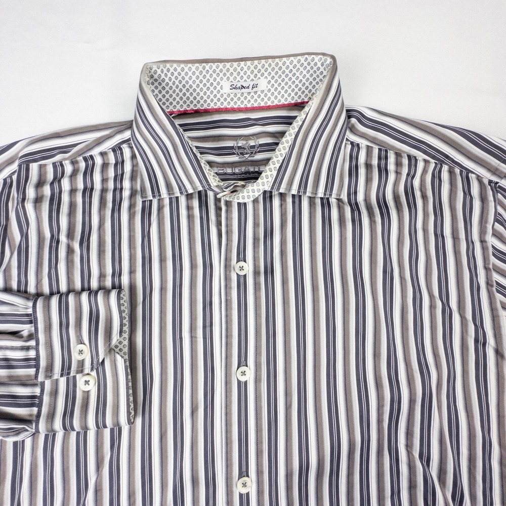 Bugatchi Men's Large Performance Shaped Slim Fit‎ Long Sleeve Button Up